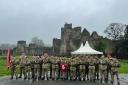 Military personnel and cadets outside Ludlow Castle