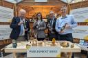 Charlie Bethel, UKMSA CEO, Charlie Farman, Hobsons Brewery marketing manager, Nick Davis, Hobsons Brewery founder, Allan Ogle (UKMSA Partnerships and Community Development manager) at the launch of the Parliament Shed