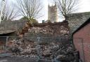 Ludlow town wall collapse.