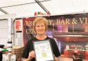 Shirley Jones at the festival bar with the award
