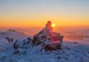 A glorious sunset in snowy conditions at Stiperstones, Shropshire