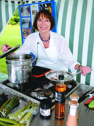 Ludlow based food writer and cook Lesley Mackley demonstrates some recipes based on local produce including asparagus.
