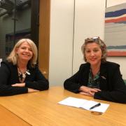 Harriett Baldwin MP with Floods Minister Rebecca Pow MP