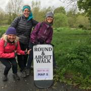 Libby Cockill, Sian Turner and Rachel Leigh promoting the Round and About Walks event