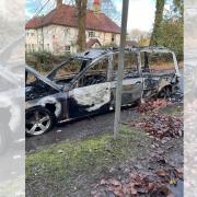 A hearse caught fire on its way to a funeral in Church Stretton