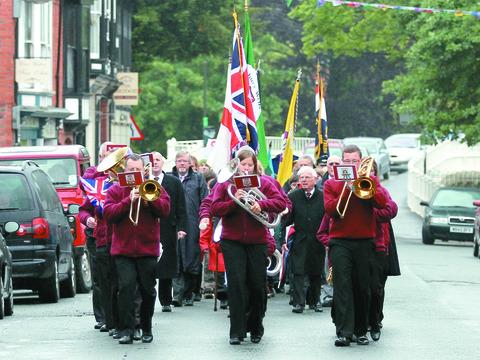 Tenbury Town Band during the jubilee parade.