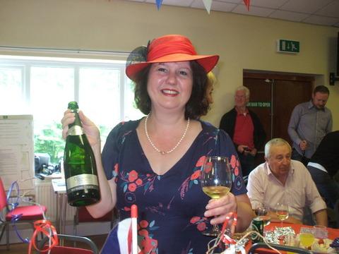 Ann Bounds toasts the Queen at Knowbury's party.