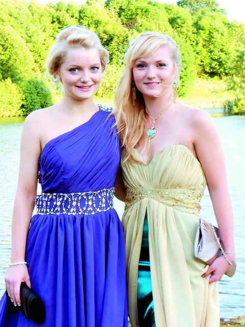 Lily Olive and Lily Perrett at Tenbury High School prom.