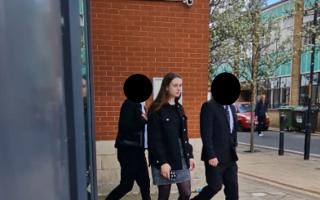 COURT: Louise Lewis leaving Worcester Magistrates Court