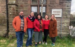 From left: Andrew Sterry (head of engagement), Amber Knipe (producer), Cerin Mills (fundraising manager, Verity Overs-Morrell (executive director) and Elle While (artistic director)