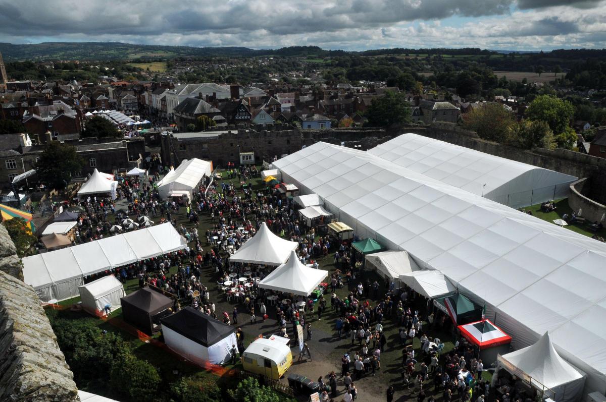 A birds-eye view of the crowds at Ludlow Food Festival