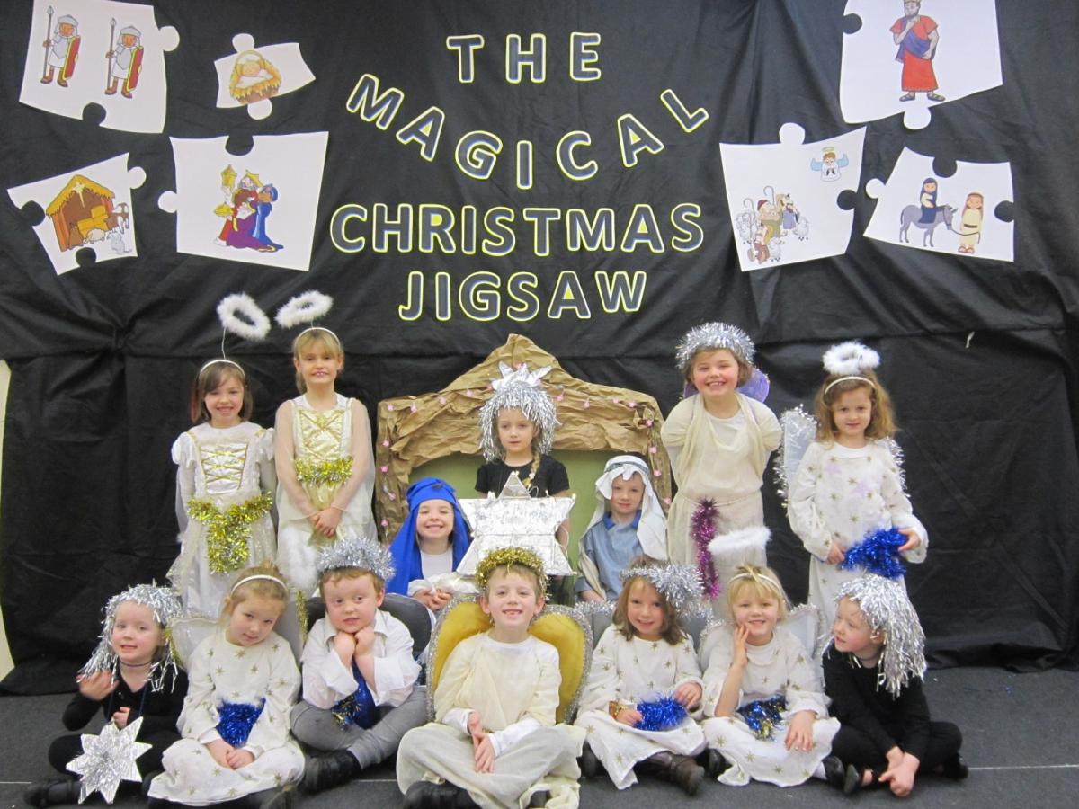 Corvedale’s Nativity Play featured (back) Isabel Taylor, Sophie Allison-Jenkins, Freya Norbury, Zinnia Bishop, Aaron-Lee Burns, Maddy Matts, Emily Norton; front: Isabel Cowley, Emily Leigh, George Gilchrist, Reuben Cowley, Isabelle Mountford, Isobel Sha