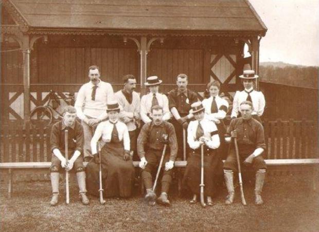  It shows a Ludlow Hockey club mixed team lined up outside the Burway pavilion and includes, on the far right of the front row, William Hall .

The photo was taken almost certainly in the early years of the 20th century when, in the time of the suffrage