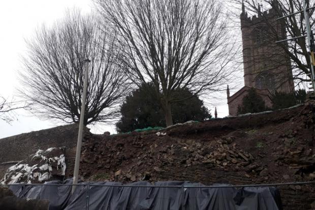 Ludlow Town walls where the collapse happened nearly a decade ago