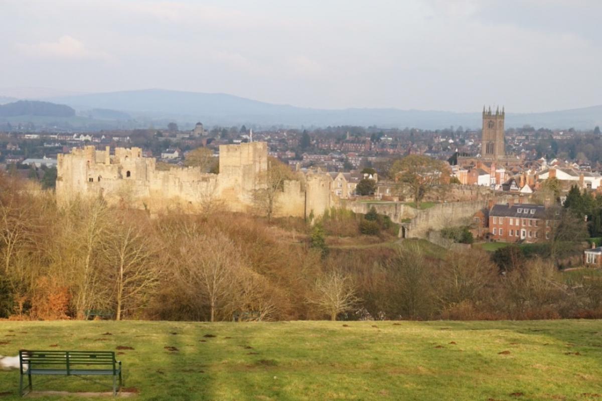The celebrated view of Ludlow from Whitcliffe Common.