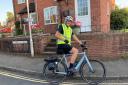 Ludlow Mayor Robin Pote on his electric bike