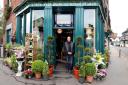 Floral shop owner, Richard Sharman outside his new shop in Tenbury Wells.
