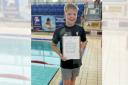 Callen Gill, who swam the equivalent of a marathon to raise money for Ludlow Swimming Club