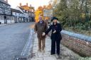 Councillor David Chambers with MP Harriett Baldwin in Tenbury Wells