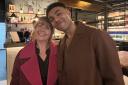 Windsor High teacher Karen McAlinden with her famous former student actor Levi Brown