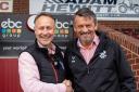 Manager Phil Brown and Harriers owner Richard Lane.
