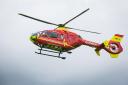A 74-year-old man was airlifted to hospital with serious injuries.