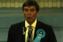 Philip Dunne makes a speech after being re-elected
