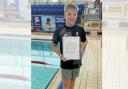 Callen Gill, who swam the equivalent of a marathon to raise money for Ludlow Swimming Club