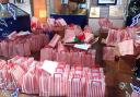 The goodie bags have been filled by staff at Ludlow Town Council for delivery around the town