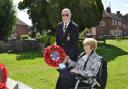 Richard and Pamela Jones lay a wreath in memory of their son Craig, a soldier who died in the Falklands war