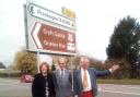 Vivienne Parry, John Stone and Sebastian Bowen at the Woofferton junction