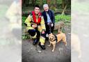 Firefighter Ward from Ludlow Fire Station returned Oscar the dog to his owner