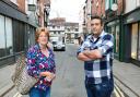 Councillor Vivienne Parry and campaigner, Darren Childs at Market Street in Ludlow which could be made a restricted driving zone under new plans to change Ludlow's town centre. Picture: Rob Davies
