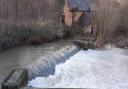 Flooding in a weir near Ludlow last month
