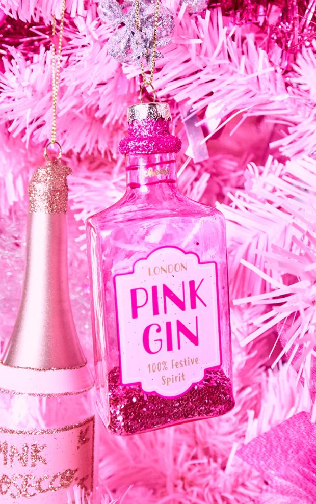 Ludlow Advertiser: PrettyLittleThing is selling Sass & Belle Pink Gin Christmas baubles.