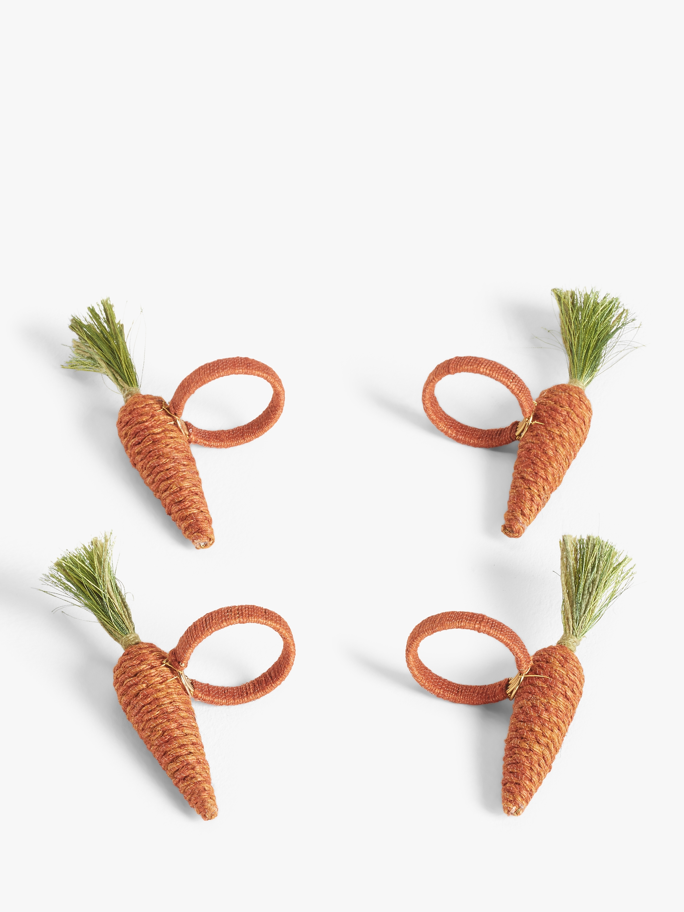 Carrot Napkin Rings, set of 4, John Lewis & Partners