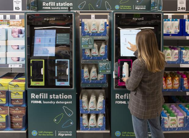 Ludlow Advertiser: Lidl is trialling UK’s first supermarket ‘smart’ laundry detergent refill station. Picture: Lidl