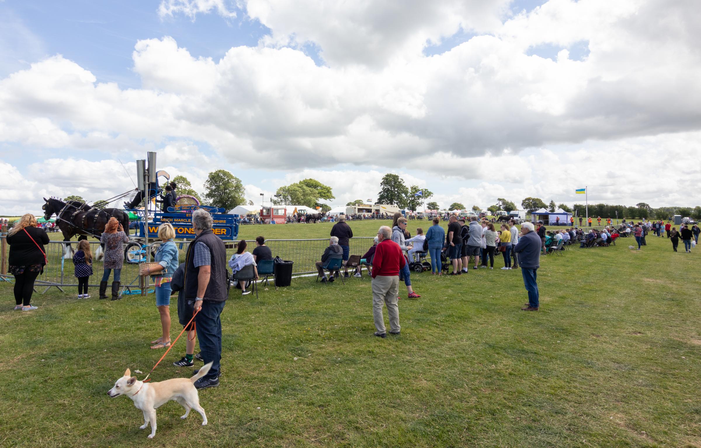 Crowds watching on from the side of the main arena at the Bromyard Gala 2022. Picture: Sofie Smith