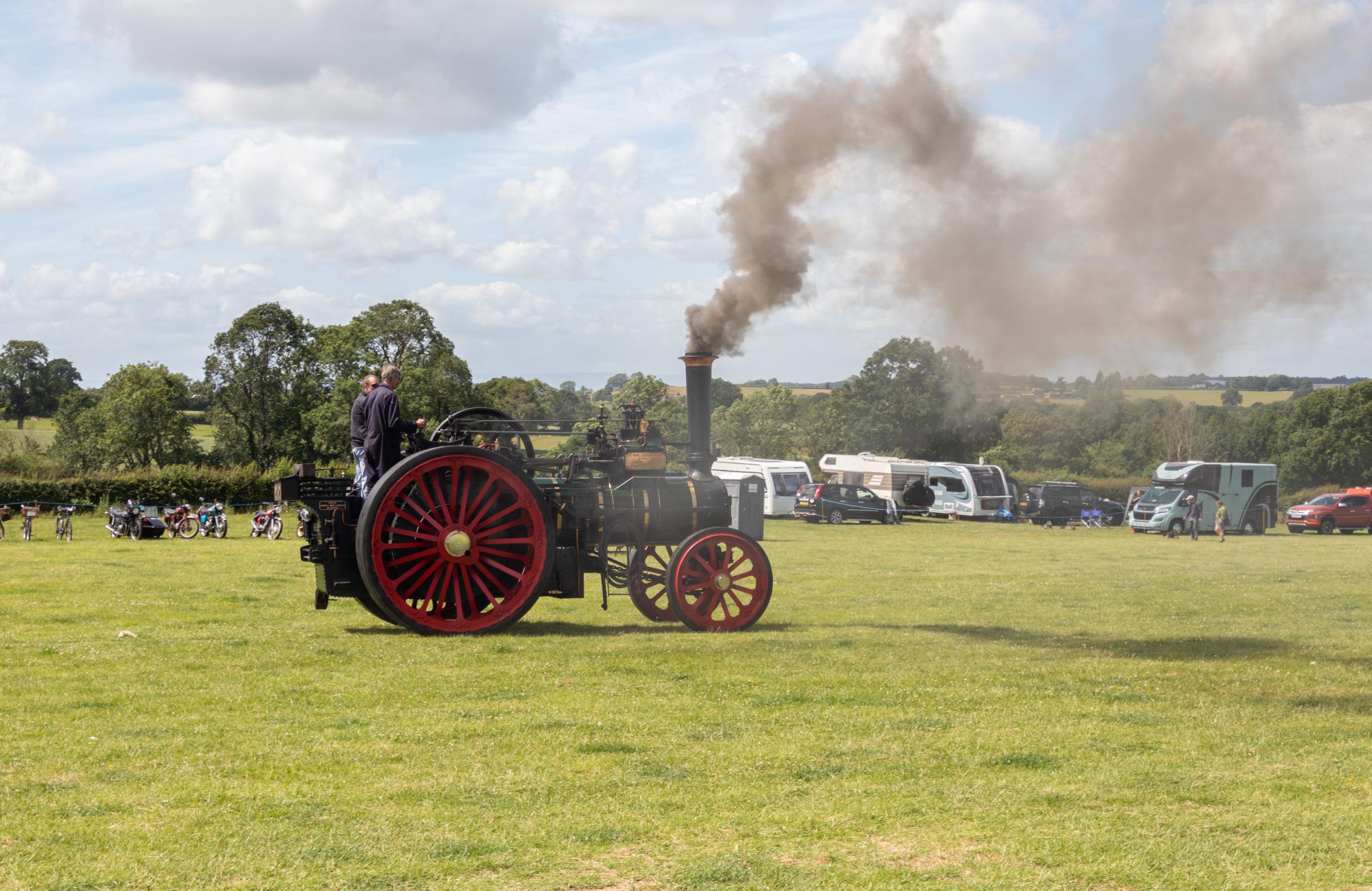 A vintage steam engine making its way down the Bromyard Gala site towards the main arena. Picture: Sofie Smith