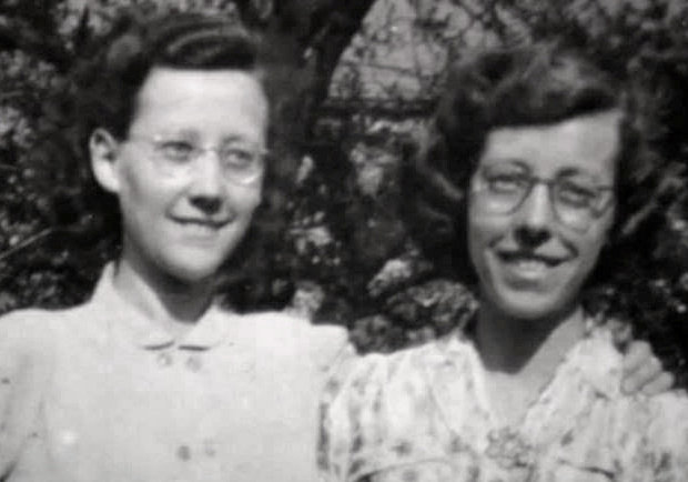 Photo of Edith, left, and Dorcas aged 21. Picture: SWNS