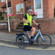 Ludlow Mayor Robin Pote on his electric bike