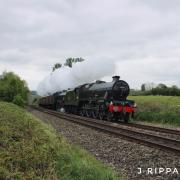 The 45596 Bahamas travelling through Herefordshire in April 2022