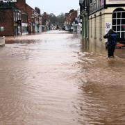Teme Street in Tenbury flooded in February 2020
