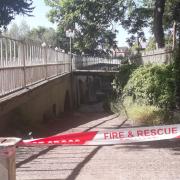 A cordon has been put in place by the river Teme in Tenbury