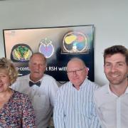 Julia Clarke, Richard Steventon, Tim Cooper, Vice Chairman of the Lingen Davies Cancer Fund Trustees, and Adam Williams