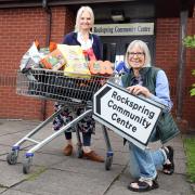 Blue Cross manager, Frances Sproson (left) with Ludlow Food Bank volunteer, Liz Taylor