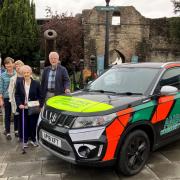 Pictured with the new vehicle, are left to right, responder Louis Blenkiron, league trustee  Paul Rew, co-chair Jennifer Gill, trustees Yvonne Evans and Gloria Corfield, and co-chair Michael Evans