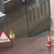 Flooding signs are up in Tenbury
