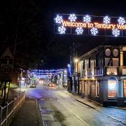 The Christmas lights look pretty in Tenbury Wells