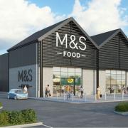 A visual of a proposed new Ludlow M&S Store, earmarked for land to the south of Sheet Road.